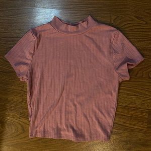Pacsun Pink Slight Turtle Neck Crop Top